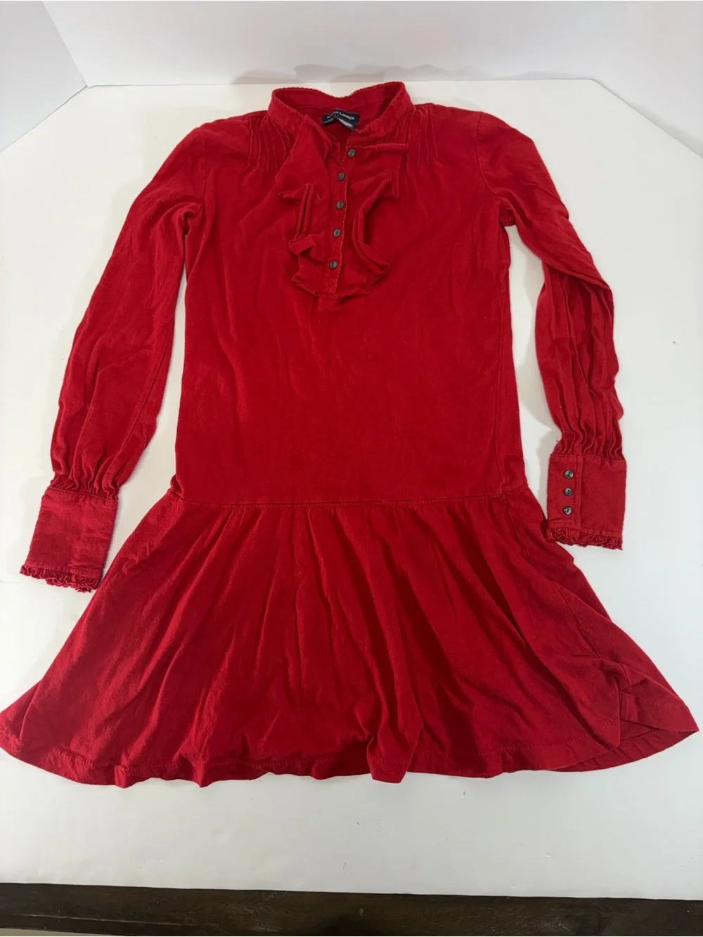 Ralph Lauren Childrenswear Red Ruffle Dress Size XL 16